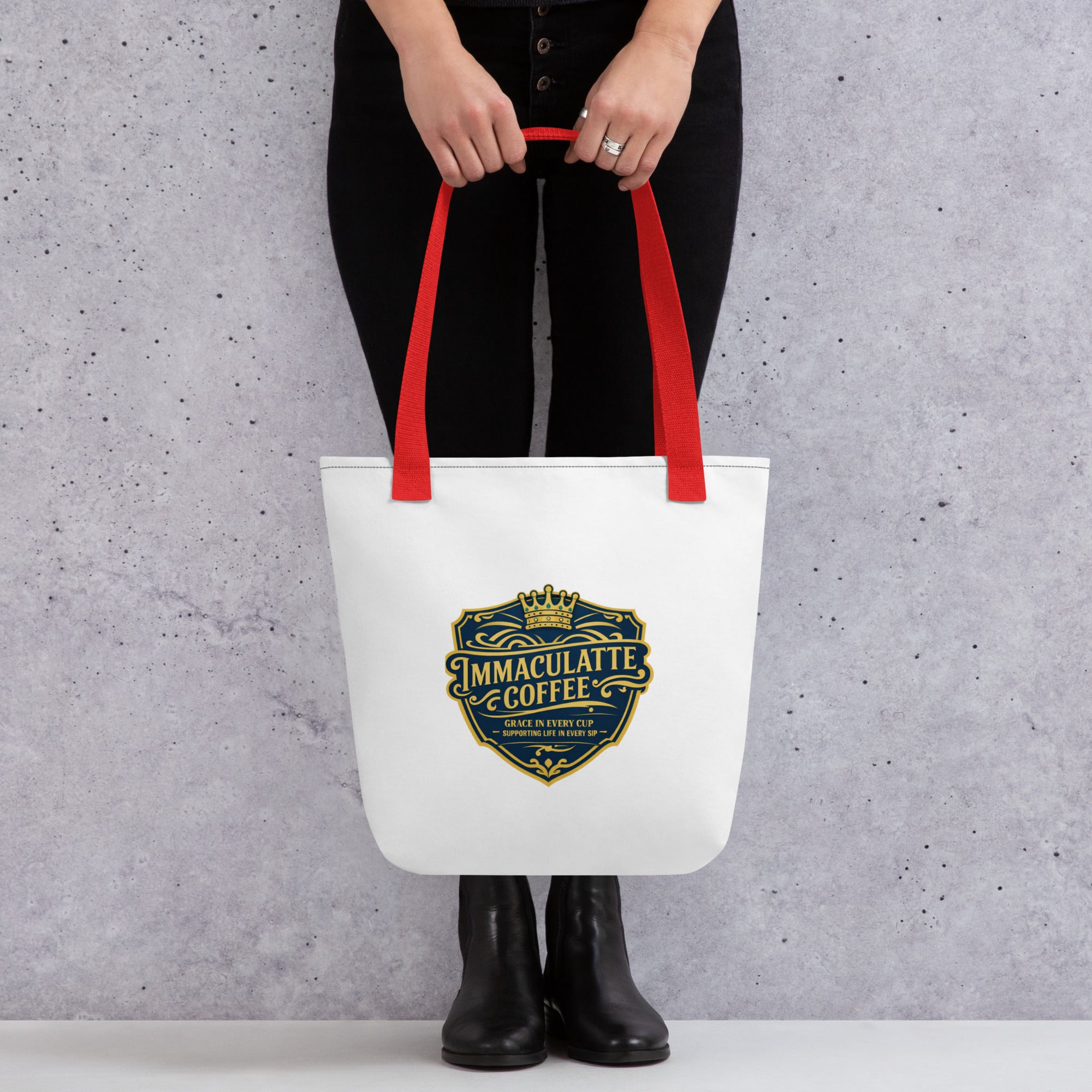 Immaculatte Coffee Tote Bag Supporting Life Inspirational Bag