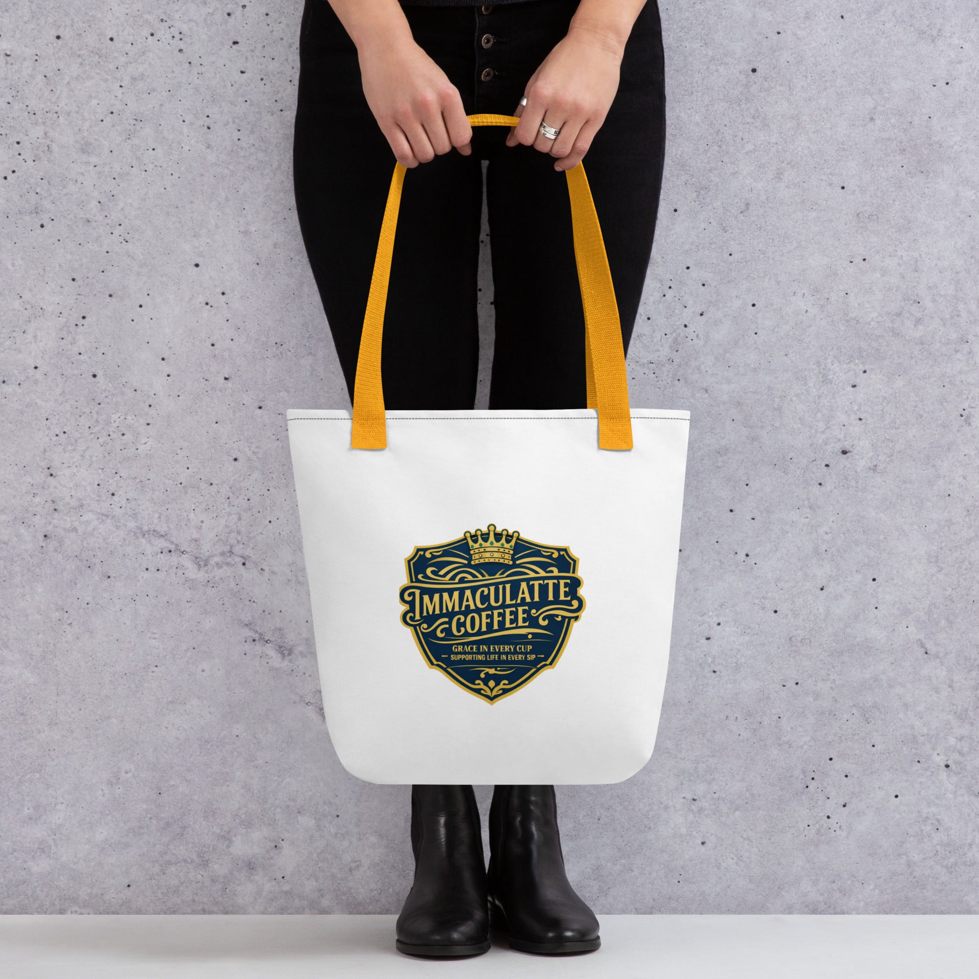 Immaculatte Coffee Tote Bag Supporting Life Inspirational Bag