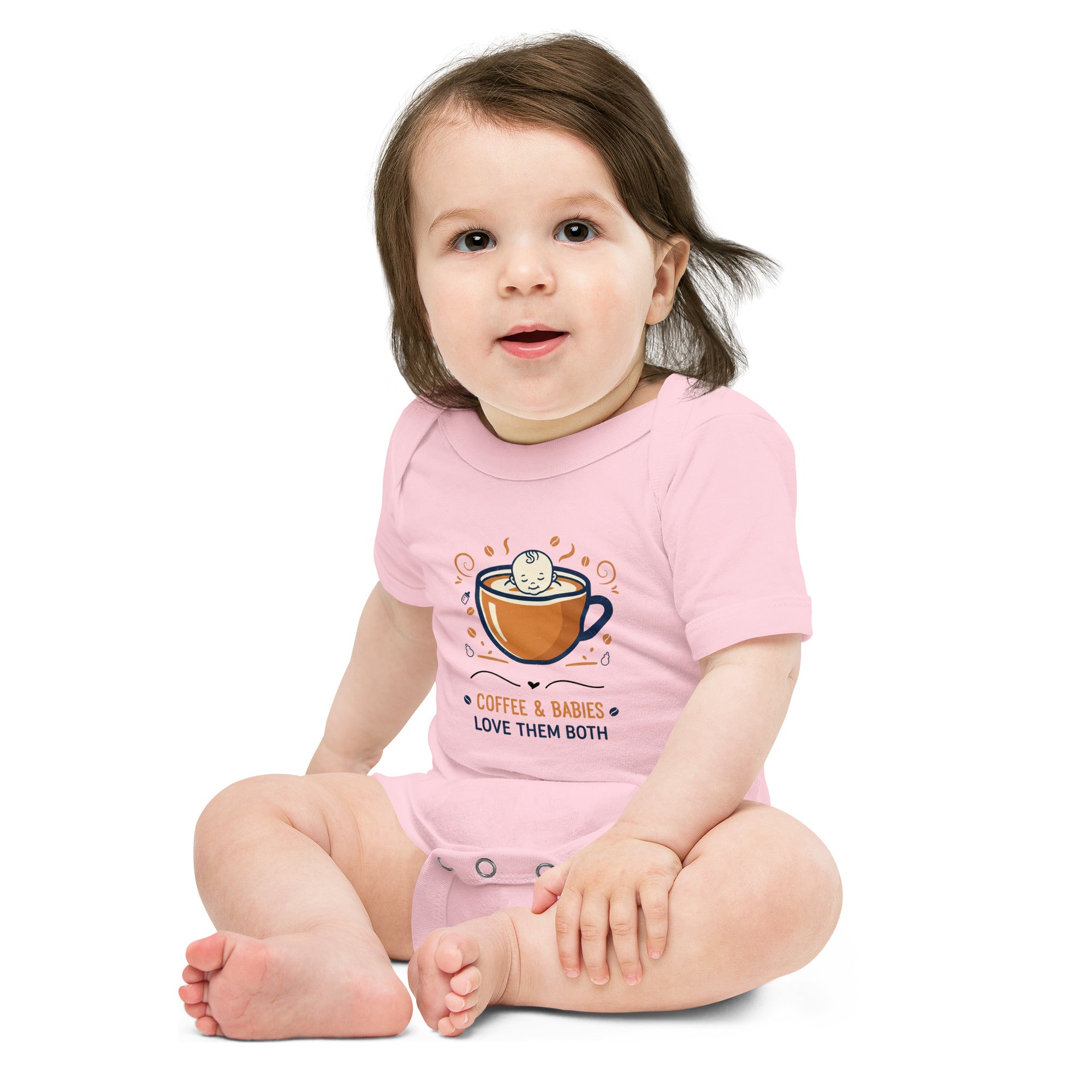 Coffee and Baby Love Them Both Baby Onesie – Funny Baby Bodysuit