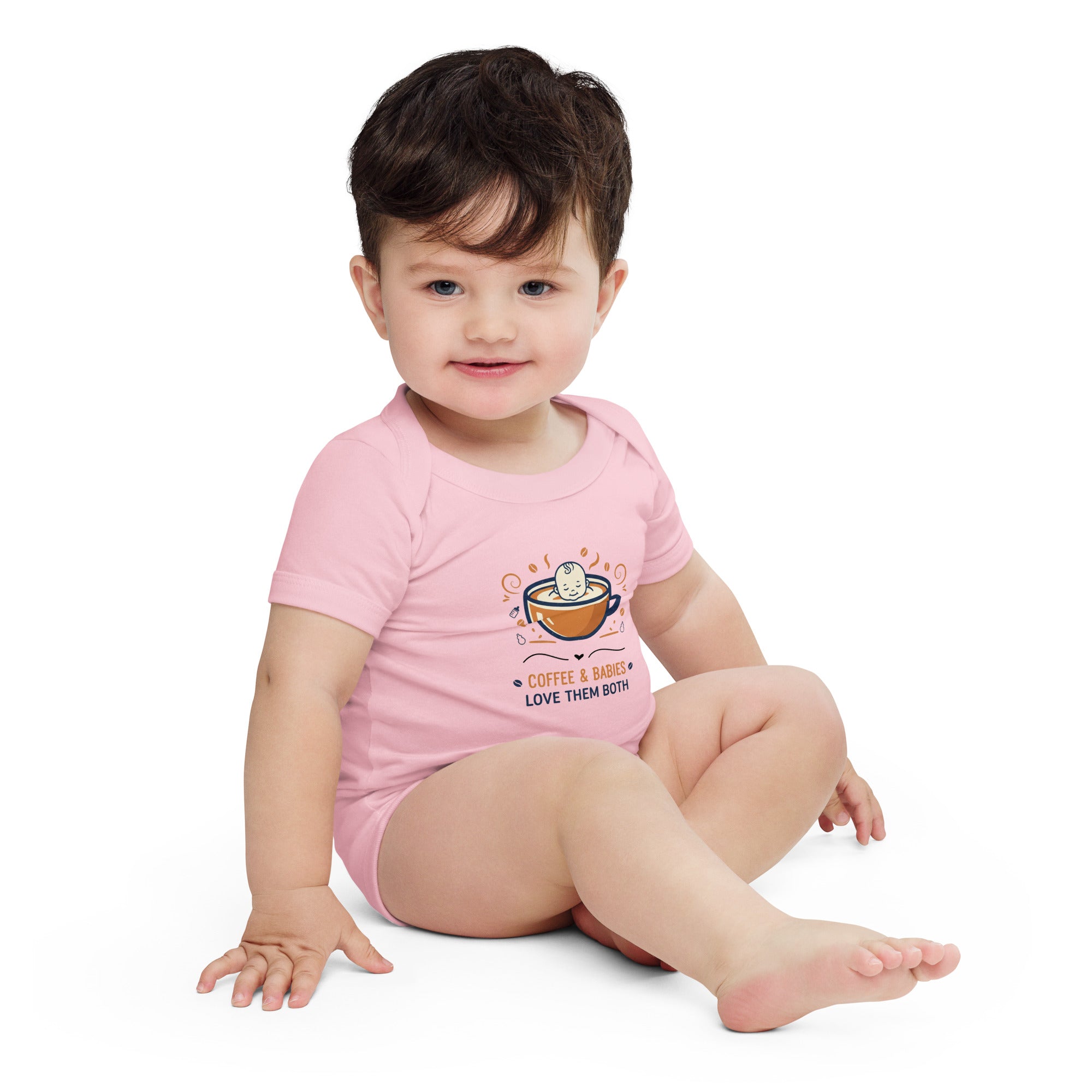 Coffee and Baby Love Them Both Baby Onesie – Funny Baby Bodysuit