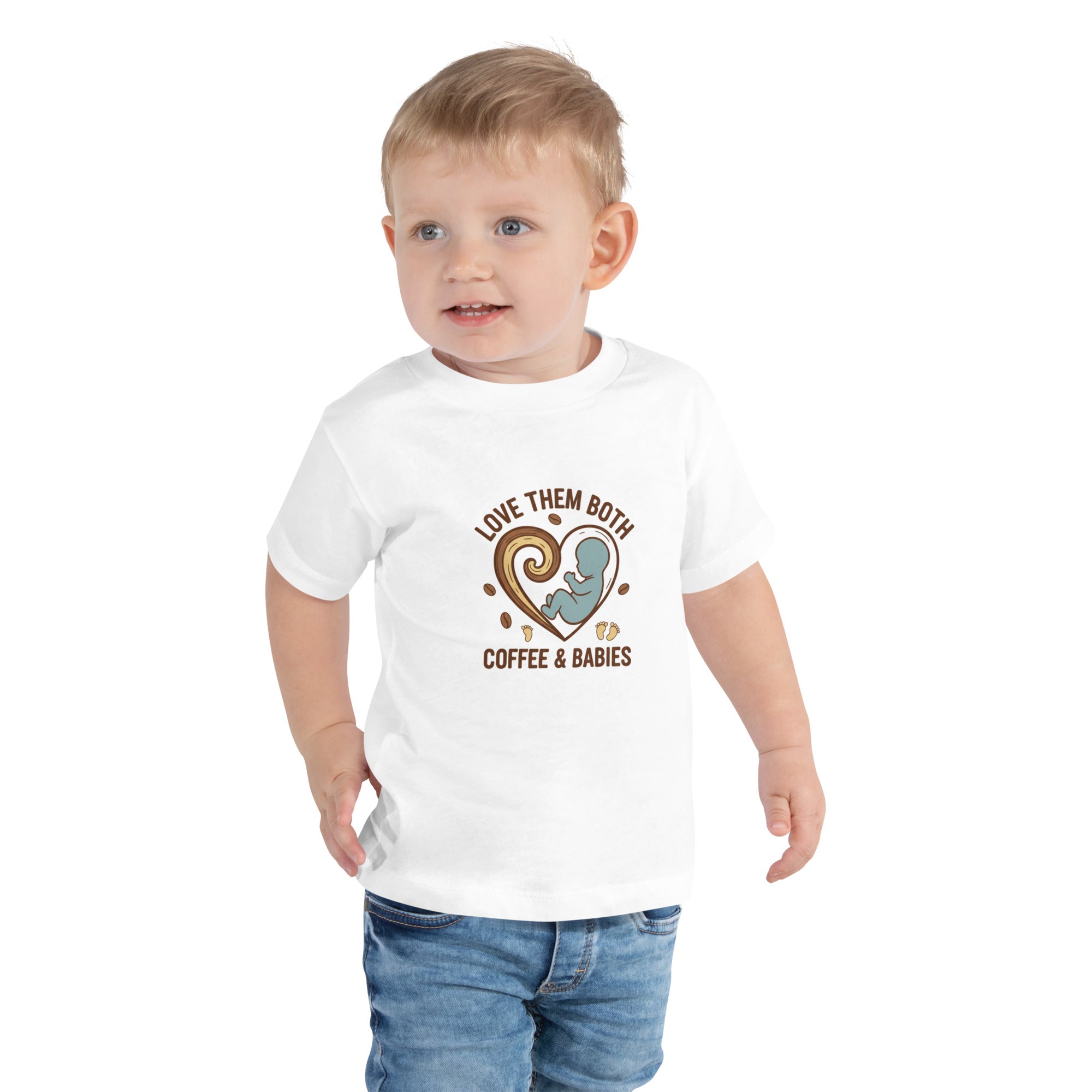 Love Them Both Coffee and Babies Toddler Shirt – Cute Toddler Apparel