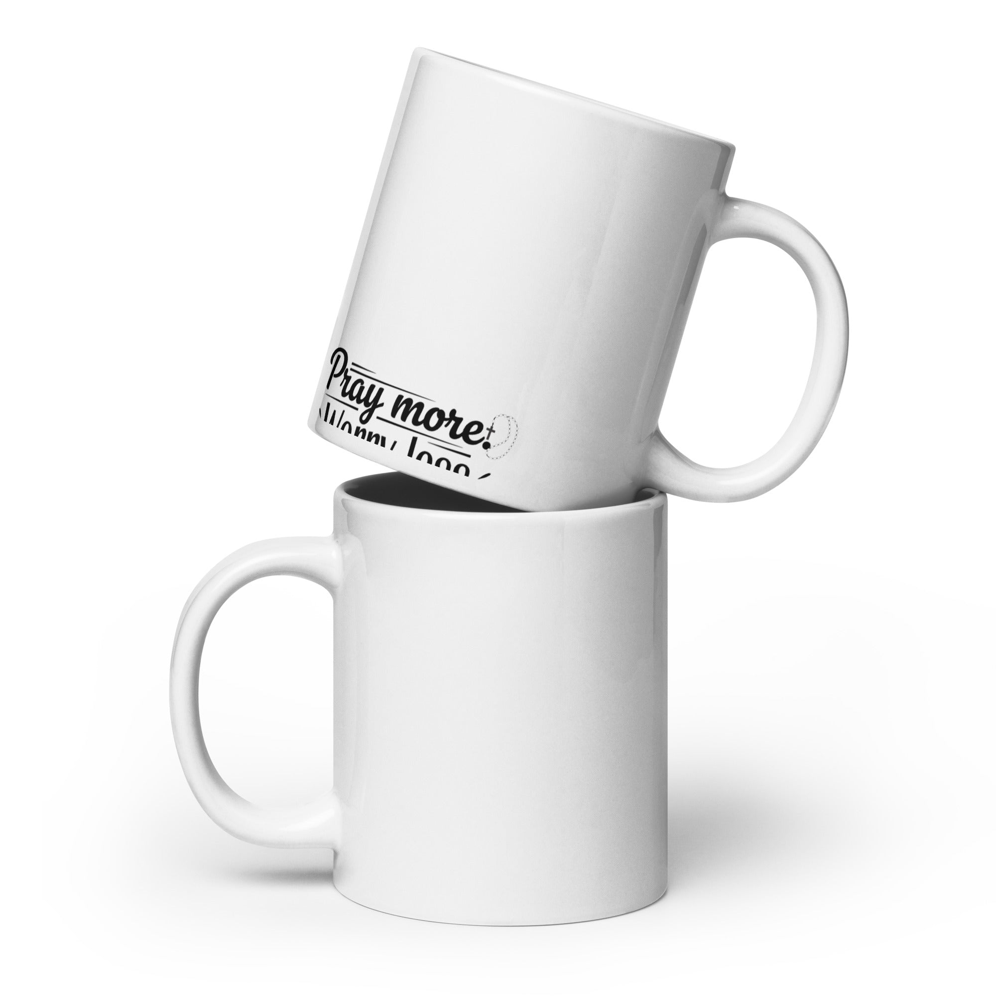Pray More Worry Less Drink Mug – Faith Quote Mug, Daily Devotional Mug