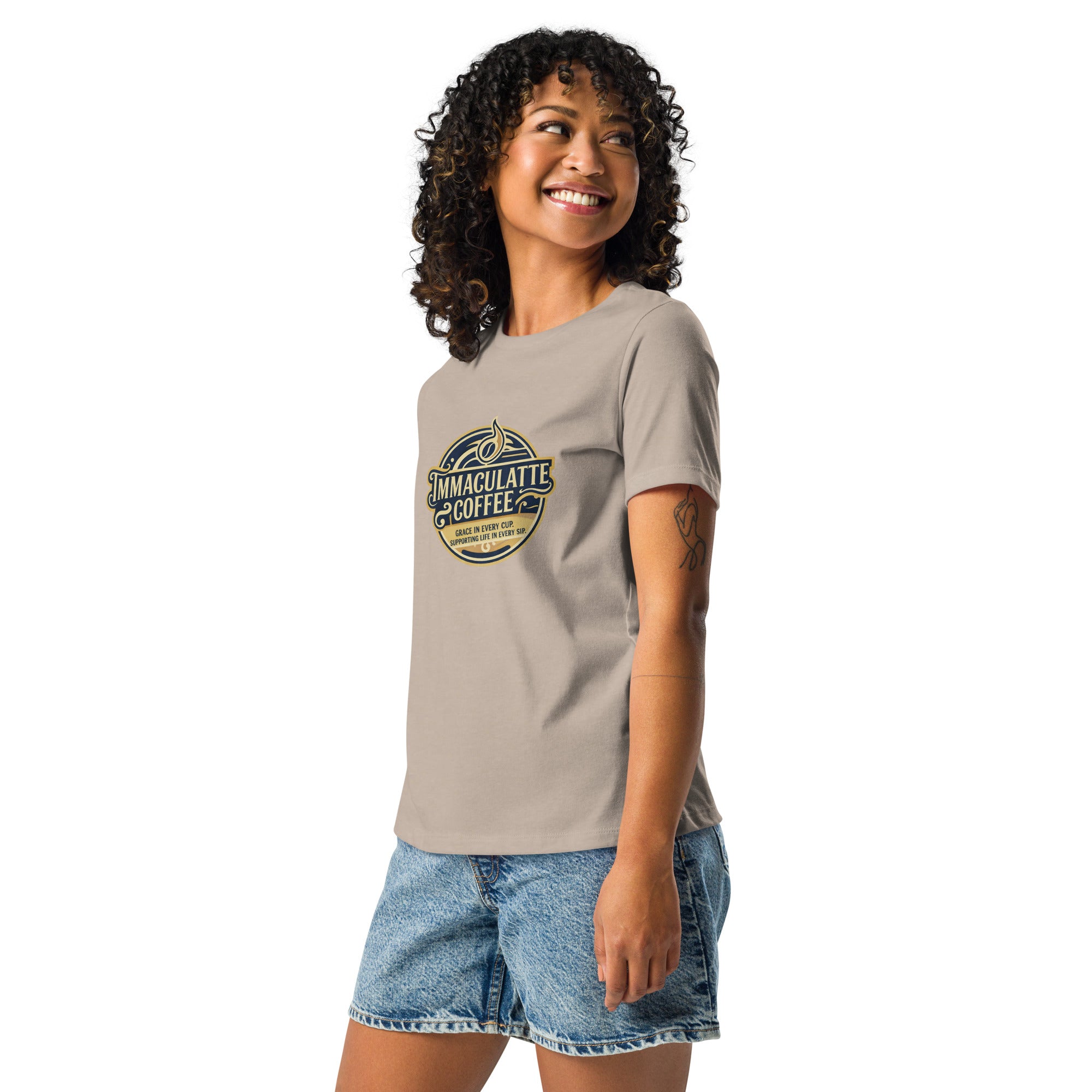 Immaculate Coffee Shirt – Grace in Every Cup T-Shirt Women's Relaxed T-Shirt