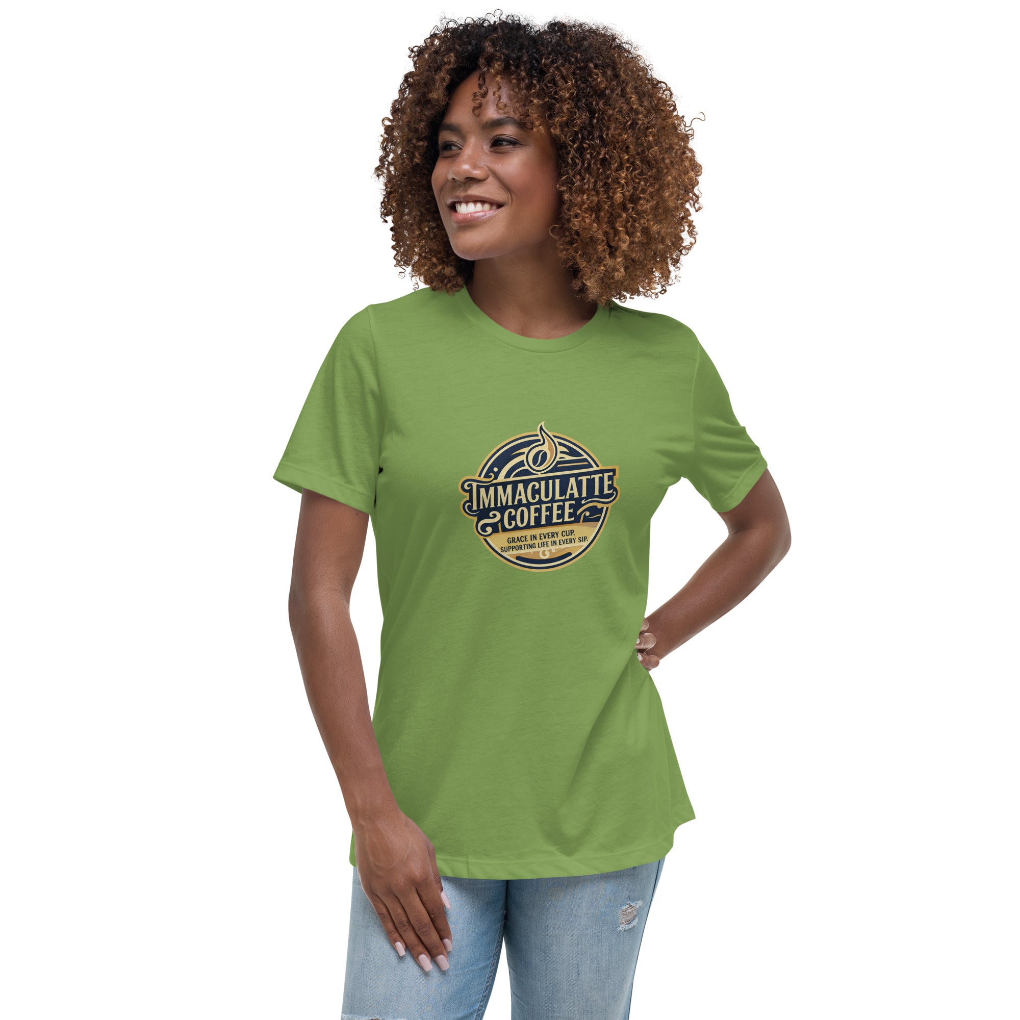 Immaculate Coffee Shirt – Grace in Every Cup T-Shirt Women's Relaxed T-Shirt