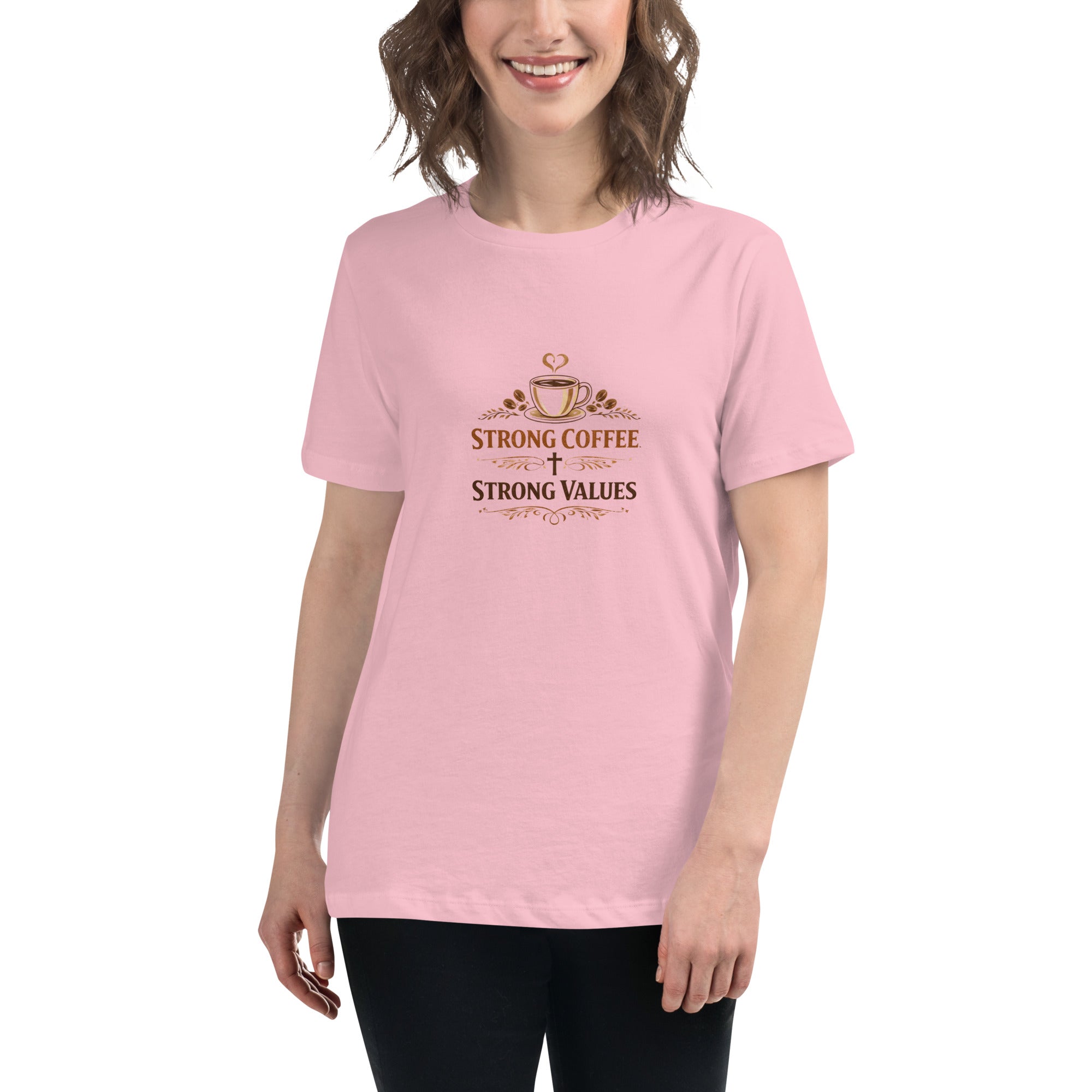 Strong Coffee Strong Values T-Shirt – Coffee Lover Tee, Gift for Coffee Lovers