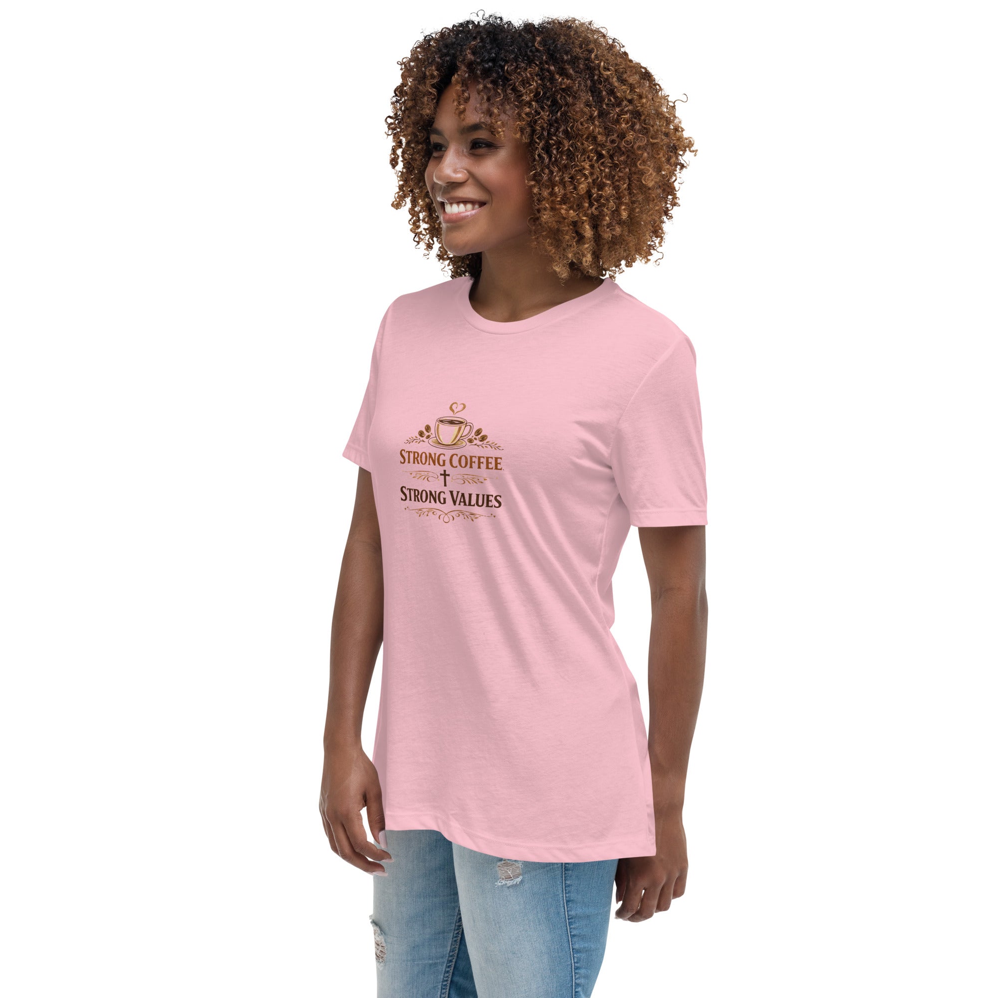 Strong Coffee Strong Values T-Shirt – Coffee Lover Tee, Gift for Coffee Lovers