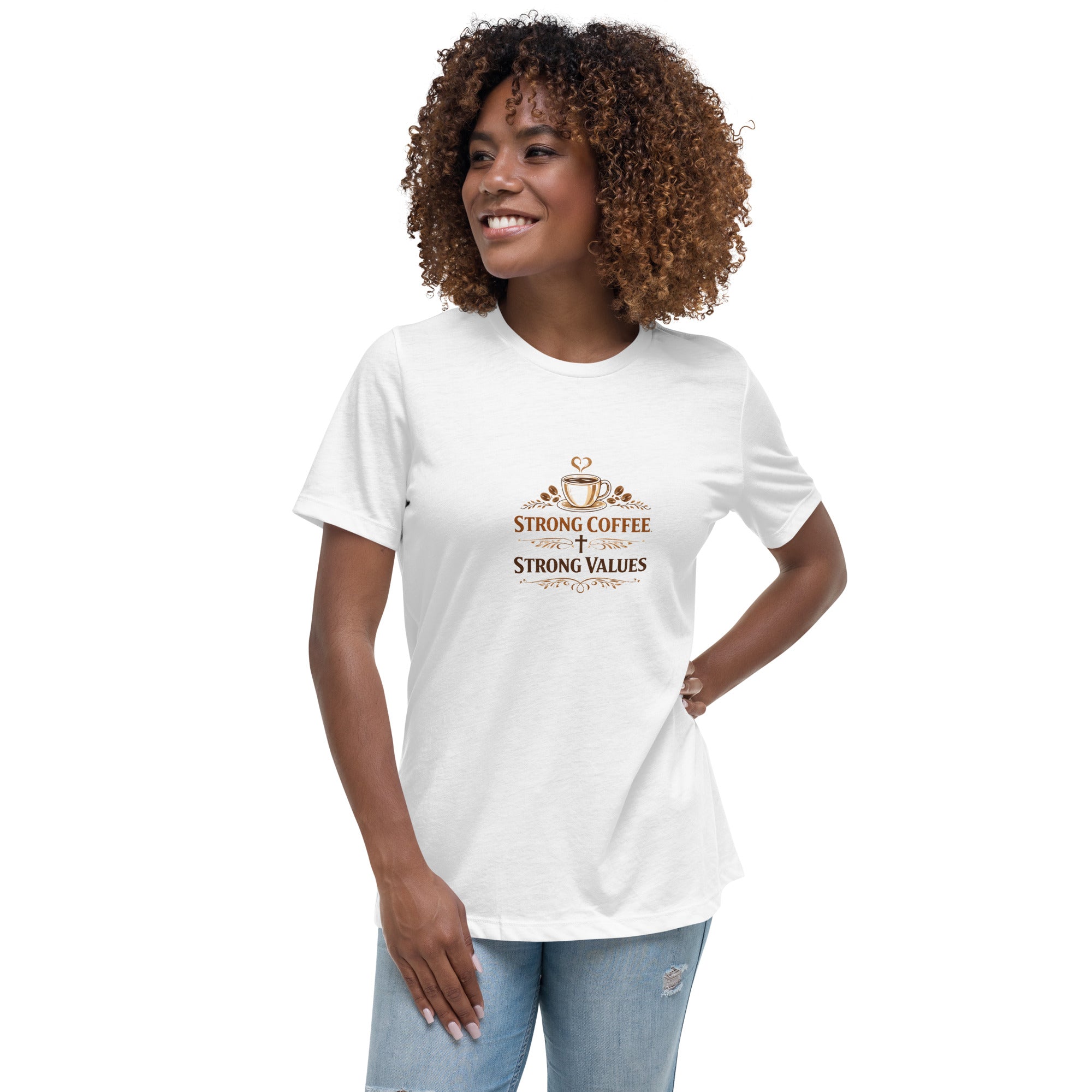 Strong Coffee Strong Values T-Shirt – Coffee Lover Tee, Gift for Coffee Lovers